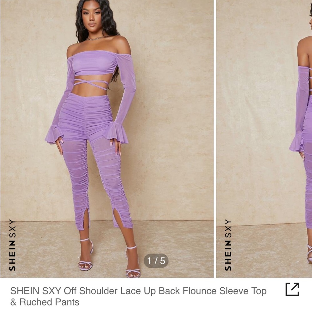 SOLD! Mesh & Ruched Long Sleeve/Pants Set